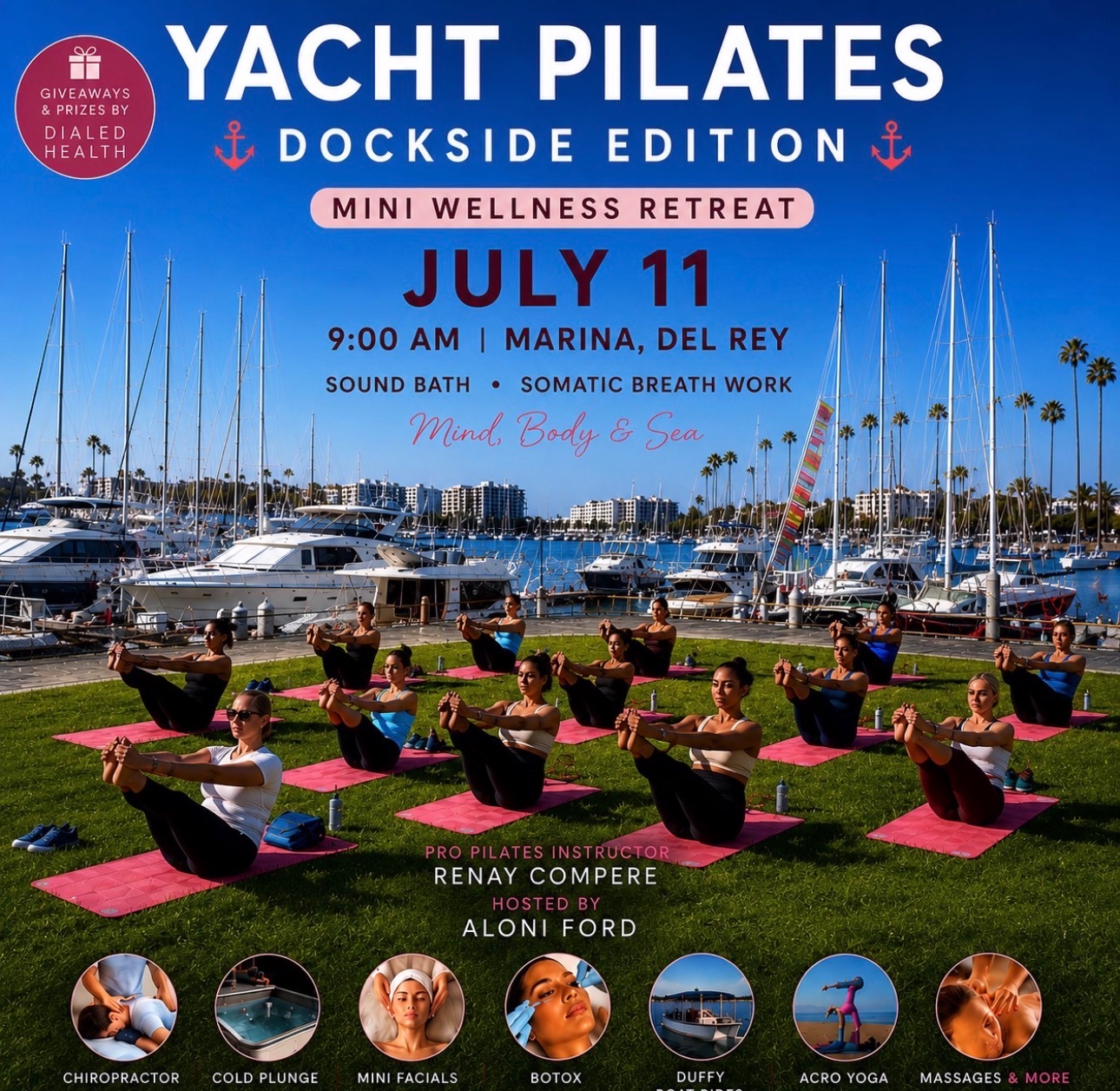 Yacht Pilates Dockside Edition event flyer