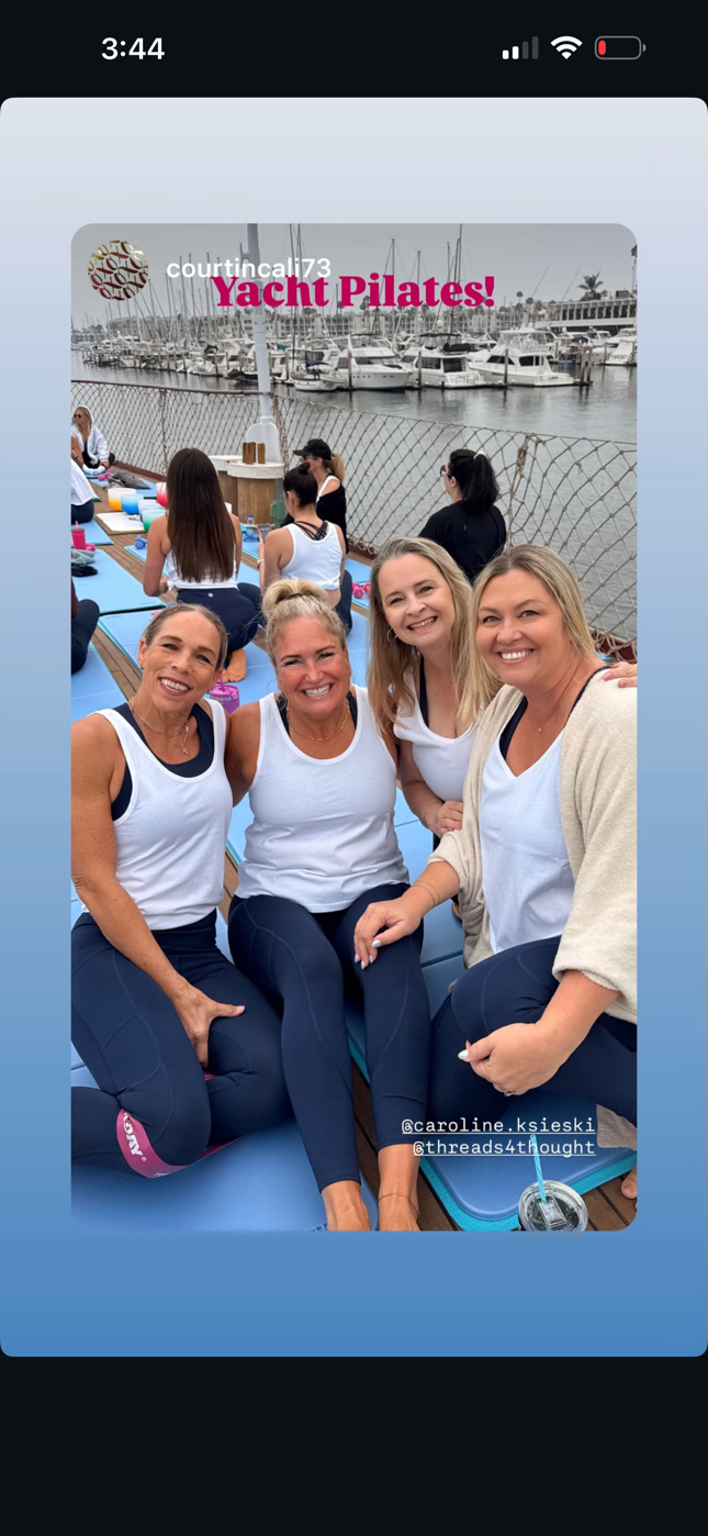 Yacht Pilates social story from a guest