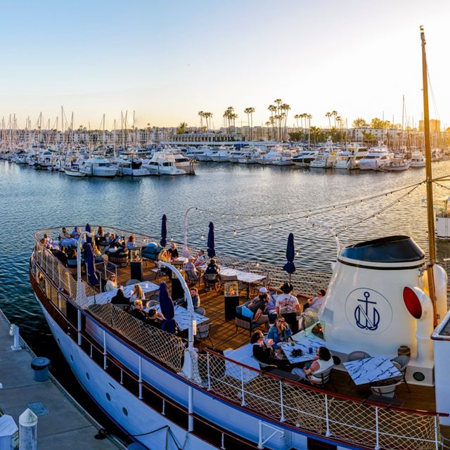 Yacht event at sunset in the marina